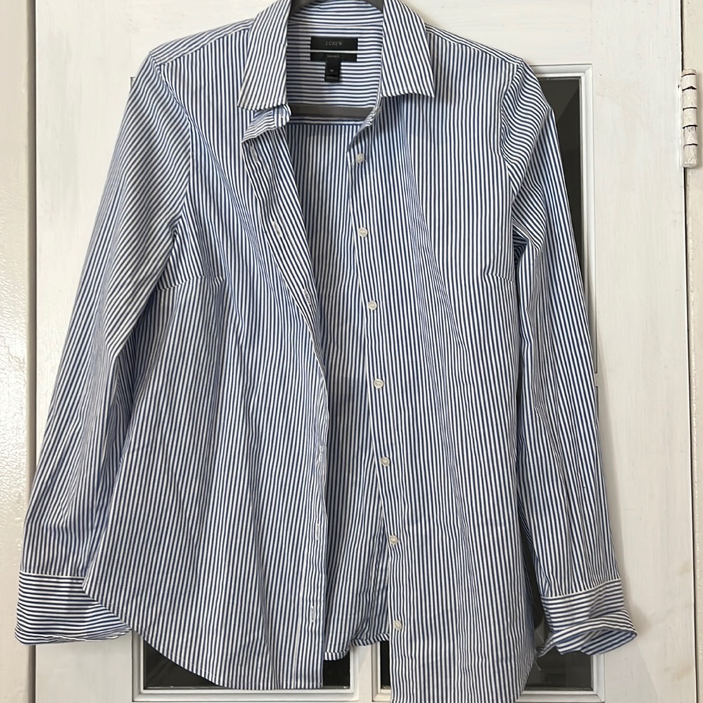 J Crew Pinstripe Button Up Shirt